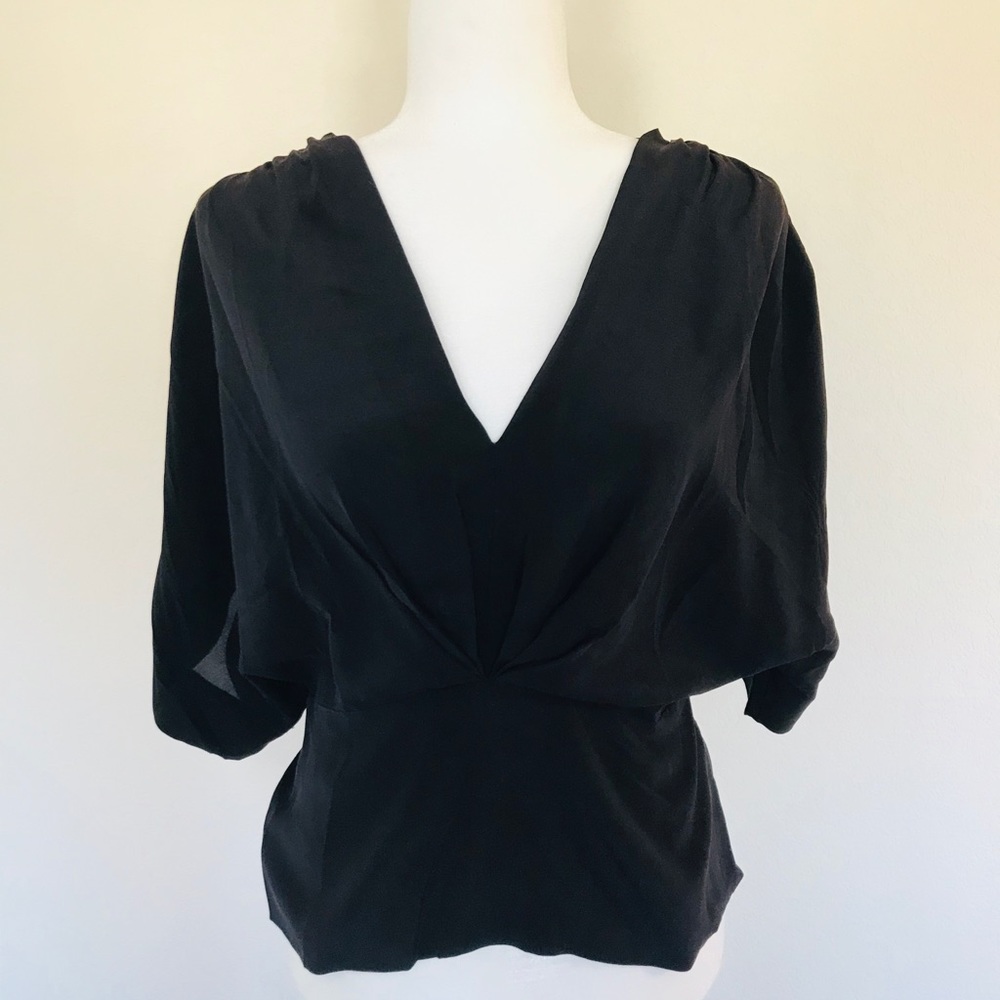 Anthropologie Maeve Black Silk Boise Size 6